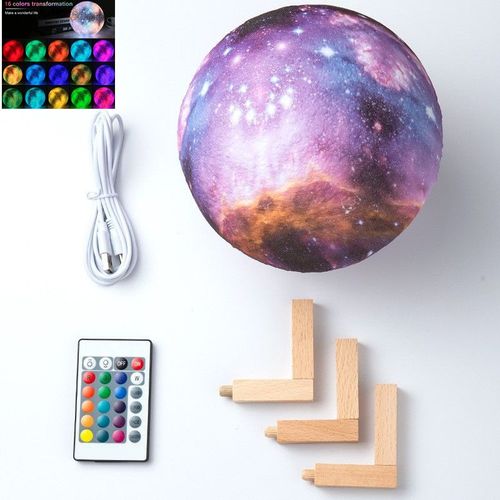 Lampe Lune 3D, Clair De Lune Led 16 Couleurs, TéLéCommande 10cm Et Commande Tactile Au Clair De Lune Nocturne, Chargeur USB LumièRe Ambiante, Utilisé Pour La DéCoration De Chambre, Cadeaux De FêTe