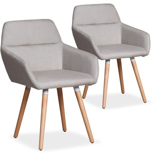 Paris Prix - Lot De 2 Fauteuils Scandinaves "Dorcy" 82cm Beige