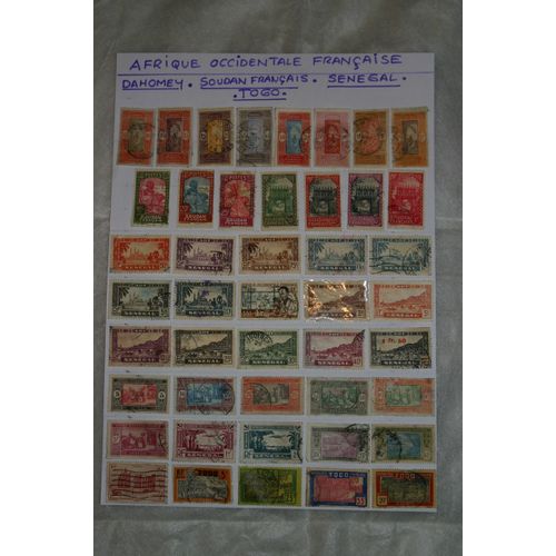45 Timbres Oblitèrès Évoquant Des Scènes De Vie Ds 4 Pays:Sénègal, Soudan Français, Togo, Dahomey De L'afrique Ccidentale Française.