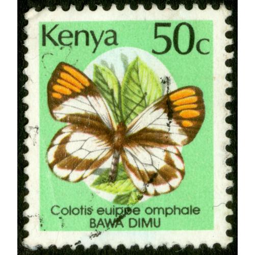 Timbre Oblitéré Kenya, Colotis Euippe Omphale, Bawa Dimu, 50 C