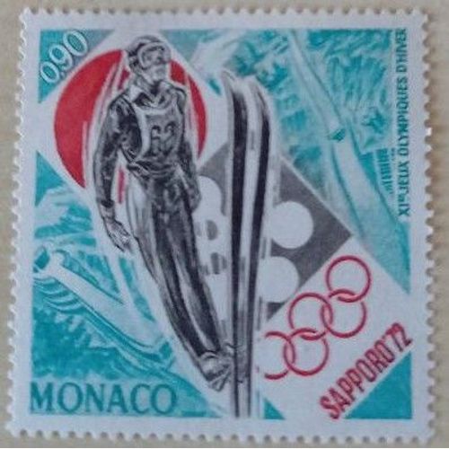 Timbre Neuf Monaco, Xies Jeux Olympiques D'hiver De Sapporo De 1972, 0,90f.