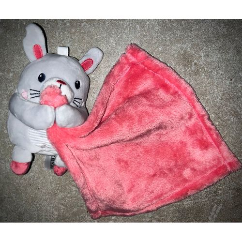 Doudou Peluche Lapin Rose Gris Nicotoy Kiabi Simba Toys