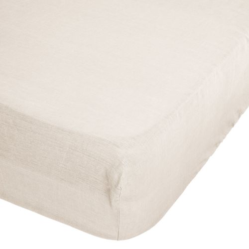 Drap Housse Bonnet 30 Cm 100% Lin Tropiques 140x190 Cm - Beige Lin