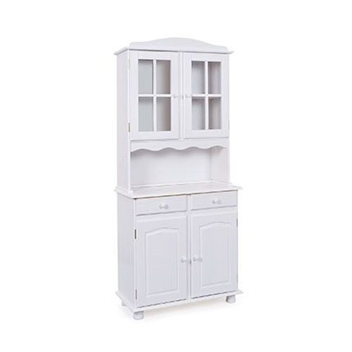 Buffet Vaisselier 4 Portes Et 2 Tiroirs En Pin Massif Blanc - Risoul