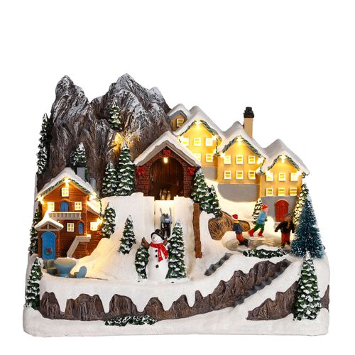 Village de Noël miniature scène d'hiver H24