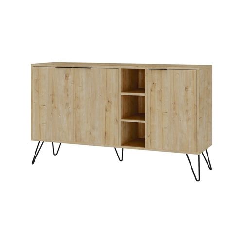 Buffet Effet Bois Beige 142x36h83 Cm