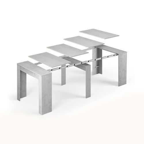 Table Console À Rallonge Effet Bois Ciment 90x51h78 Cm