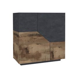 Buffet Effet Bois Beige, Ardoise 100x43h106 Cm