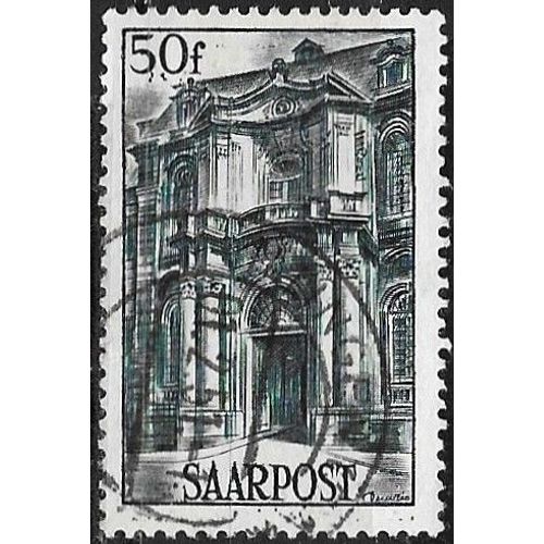 Allemagne, Land De Sarre Sous Adm. Française 1948, Beau Timbre Yvert 243, Portail De L'abbaye De Mettlach, Oblitéré, Tbe