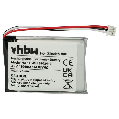 vhbw Batterie compatible avec Turtle Beach Elite 800X Gen 2, 800 casque audio, écouteurs sans fil (1100mAh, 3,7V, Li-polymère)