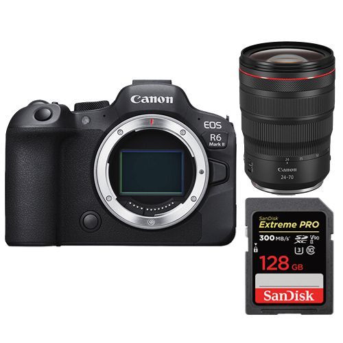 Canon R6 II Boîtier+RF 24-70mm f2.8L IS USM+SanDisk 128 Go Extreme Pro SDXC UHS-II U3 300 Mo/s