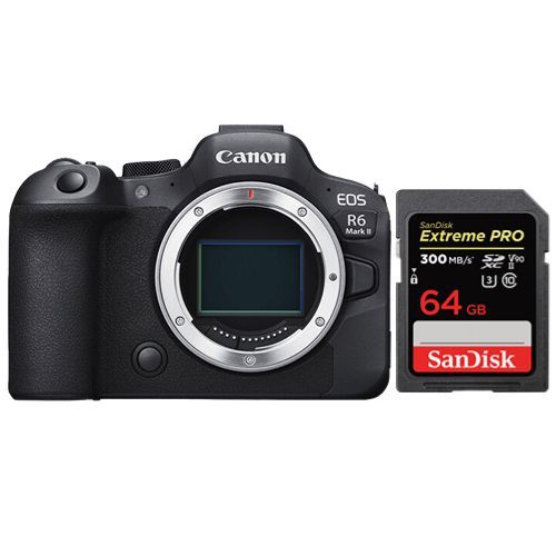 Boîtier Canon R6 II + SanDisk 64 Go Extreme Pro SDXC UHS-II U3 V90 300 Mo/s