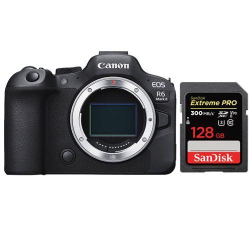 Boîtier Canon R6 II + SanDisk 128 Go Extreme Pro SDXC UHS-II U3 300 Mo/s
