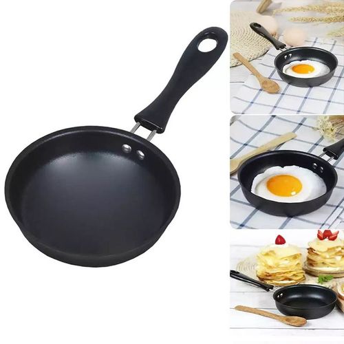 Petite poêle à frire en fonte antiadhésive de 12cm pour la maison, Mini casserole ronde pour crêpes aux ?ufs frits.