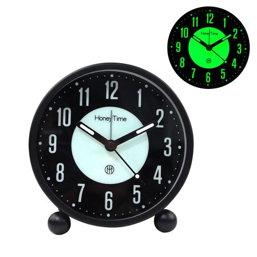 Réveil analogique Portable pour enfants, horloge de voyage stéréoscopique à piles avec veilleuse, lecture facile