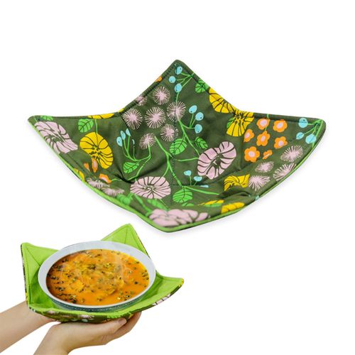 Support de bol de cuisine en tissu de coton, résistant à la chaleur, résistant au micro-ondes, multi-usages, support pour assiettes imprimées lavables