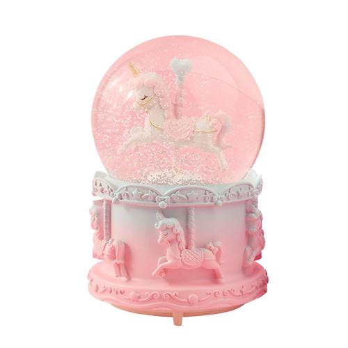 Boîte À Musique Boule De Cristal Pour Fille, Cadeau D'Anniversaire, Fille Princesse, Carrousel Snow Globe, Boîte À Musique, Cadeau De Saint-Valentin