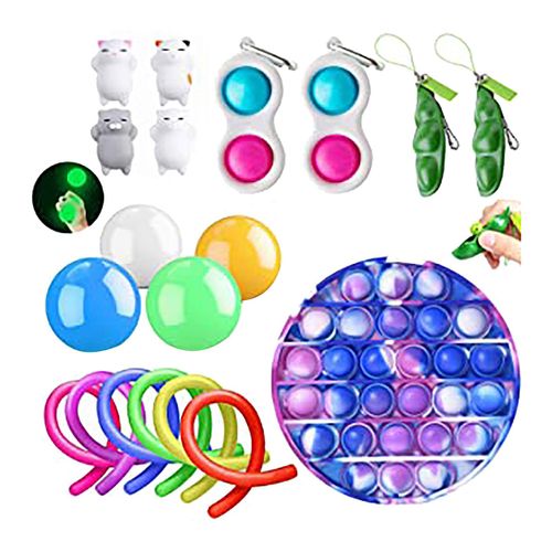 Ensemble De Jouets Anti-Stress, Simple, Gradateur Amusant, Figure De Doigt, Anneaux Extensibles, Peapod, À Presser, Animaux Squshy, Paquet De Jouets
