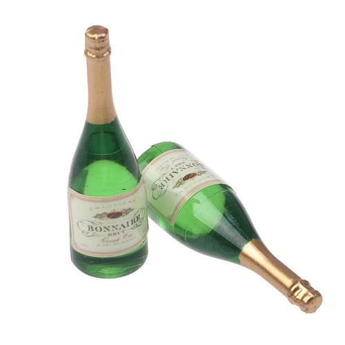 Bouteilles De Champagne Vitreux Miniatures Pour Maison De Poupée, 2 Pièces, Bouteilles De Liqueur En Verre, Mini Boisson De Vin Pour Poupées Barbie Blyth, Jouet De Cuisine