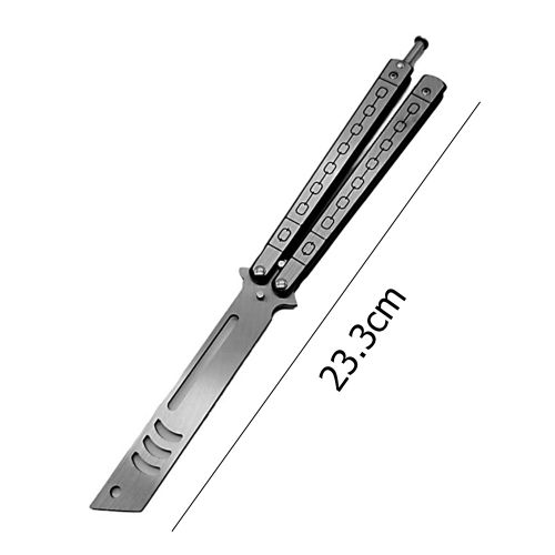 Peigne Pliable En Acier Inoxydable, 1 Pièce, Couteau Papillon D'Entraînement, Peigne Barbe Moustache Couteaux D'Entraînement Émoussés En Acier Inoxydable