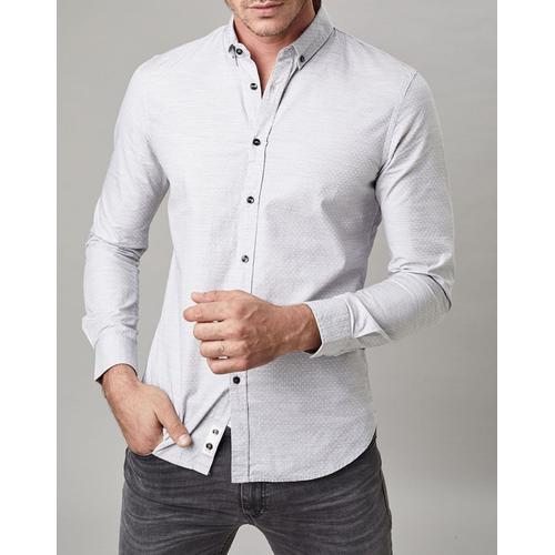 Chemise Droite Micro Design Grise