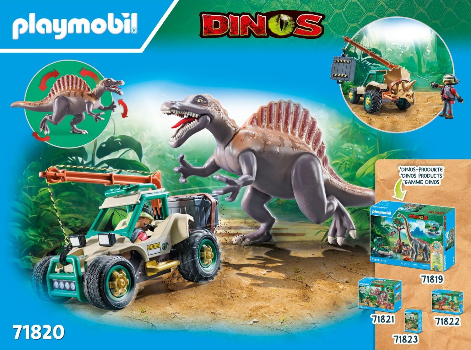 Playmobil 71820 - Spinosaure, Chercheur Et V�hicule � Grue - 3