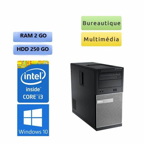Dell Optiplex 3020 Intel Core i3-2100 - 3.1 Ghz - Ram 2 Go - DD 250 Go