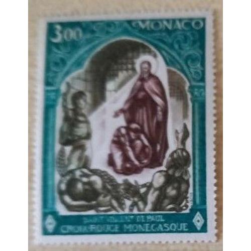 Timbre Neuf Monaco,Croix Rouge Monégasque, Saint Vincent De Paul, 3 Francs.