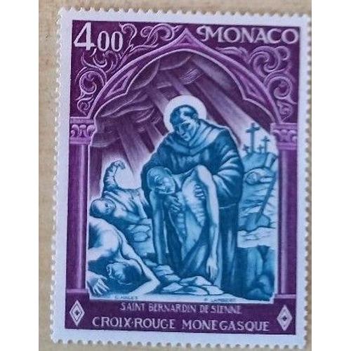 Timbre Neuf Monaco, Croix Rouge Monégasque, Saint Bernardin De Sienne, 4 Francs.