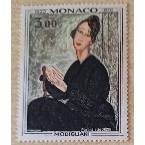 Timbre Neuf Monaco De 1970,Modigliani, Portrait De Dédie, 3 Francs.