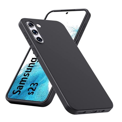 Coque Pour Samsung Galaxy S23 5g - Housse Etui Silicone Gel Fine + Verre Trempe - Noir