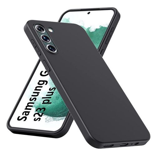 Coque Pour Samsung Galaxy S23 Plus 5g - Housse Etui Silicone Gel Fine + Verre Trempe - Noir