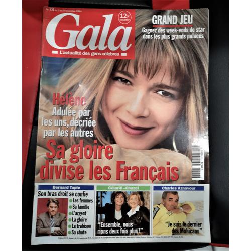 Gala N°73 Hélène - Aznavour - Célarié - Chazel - B Tapie - John Travolta - Wolinski - H Salvador