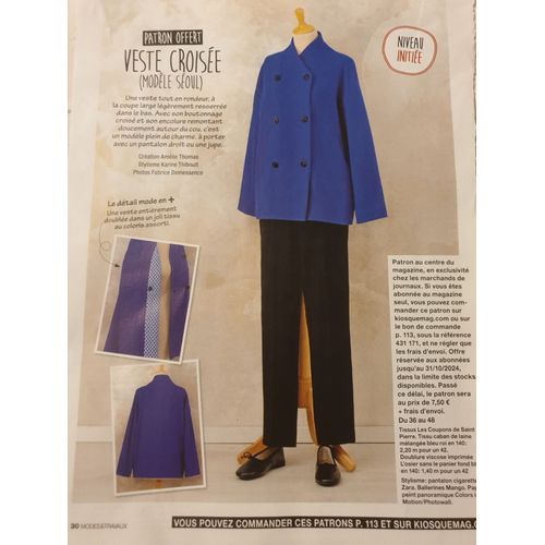 Patron Veste Croisée Modéle Seoul - Modes Et Travaux N°1488