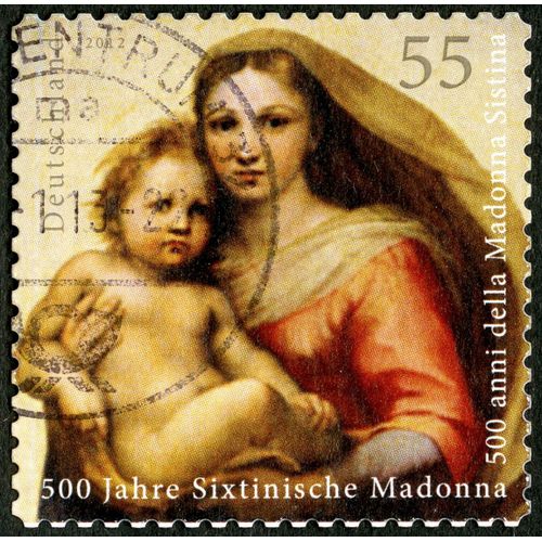 Timbre Oblitéré Deutschland, 500 Jahre Sixtinische Madonna, 2012, 55