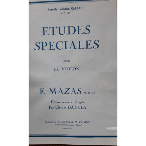 Mazas Etudes Spéciales Pour Violon Op 36 Vol 1