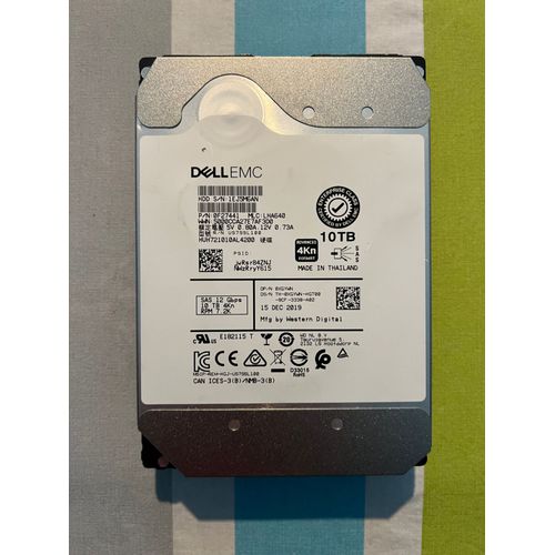 HDD Dell XGYWN-CML 10 To 7.2K SAS 3.5 12G 4K 0F27441 HUH721010AL4200