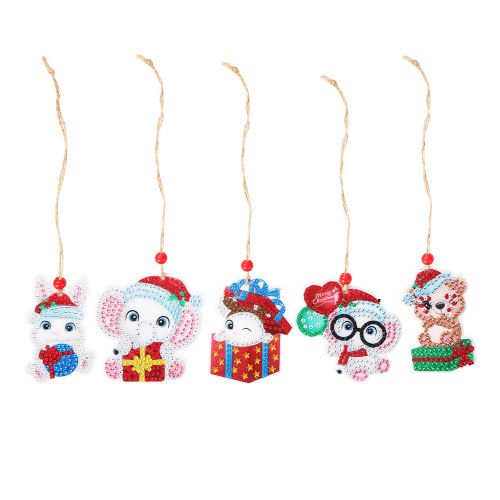 Peinture Diamant Pour Arbre De Noël, 10 Pièces, Bricolage, Pendentif Complet, Perceuse, Forme Spéciale, Broderie, Décoration De Maison, Cadeaux Pour Enfant