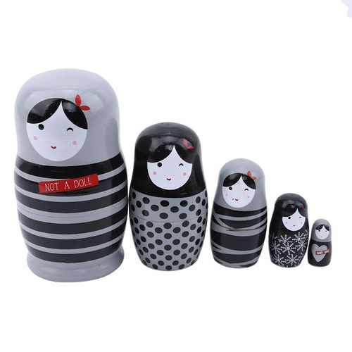 Poupées Matryoshka En Bois, 5 Pièces/Ensemble, Belle, Nid D'Ange, Babushka Russe, Peinture À La Main Pour Enfants, Jouets De Noël, Cadeaux Pour Enfants