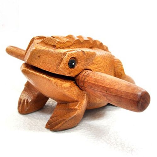 1 Pièces Traditionnel En Bois Instrument De Musique Percussion Râpe Avec Bâton Chanceux Argent Grenouille Style Enfants Jouet Musical Décompresser Jouets