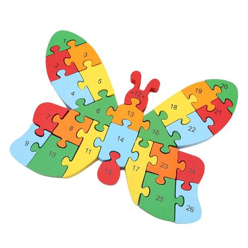 Puzzle En Bois Avec Animaux, Jouet Éducatif, Puzzle En Forme De Crabe Et De Papillon, Pour Enfant Et Bébé, Apprentissage Des Maths