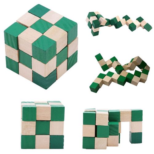 Cube Magique En Bois, 27 Sections, Règle De Serpent Magique, Jouet Pour Le Cerveau, Jeu Classique, Offre Spéciale