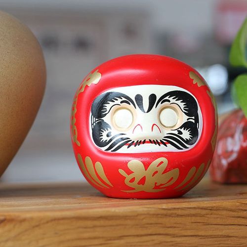 Poupée Daruma en céramique japonaise de 4 pouces, chat porte-bonheur, ornement pour tirelire de bureau