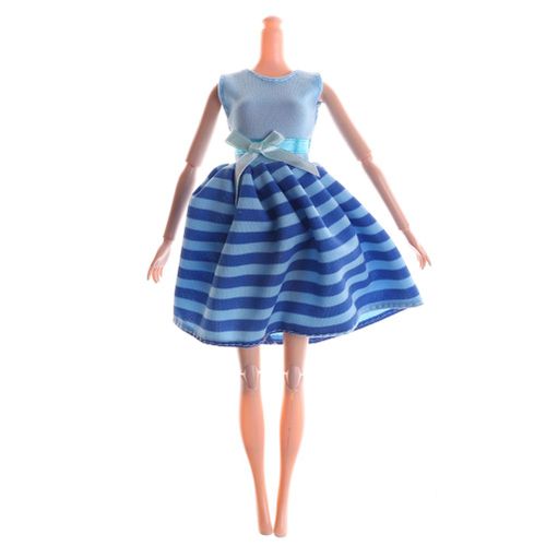 Robe De Soirée Pour Enfants, Mini Robe À Rayures, Motif De N¿Ud Papillon, Vêtements Faits À La Main, Accessoires De Poupée