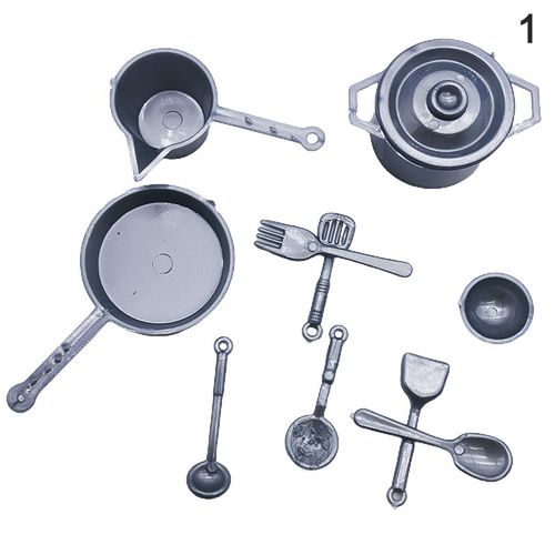 Ustensiles De Cuisine Miniatures, Accessoires Pour Maison De Poupée, Jouet, Casserole, Poêle, Marmite Et Couvercle En Cuivre,