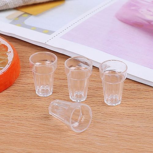 Mini Tasse De Bière Et Vin De Cola, Artisanat Miniature Transparent, Décoration De La Maison, Modèle En Verre 13mm X 19mm, Pièces À Faire Soi-Même, Maison De Poupée, 4 Pièces/Lot