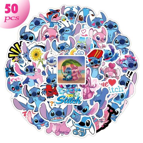 Autocollants D'ange Stitch 50 Pièces, Étiquette De Sac À Dos De Vélo, Dessin Animé Mignon, Décalcomanies Graffiti Imperméables En Pvc, Jouet Pour Enfant, Cadeau De Noël