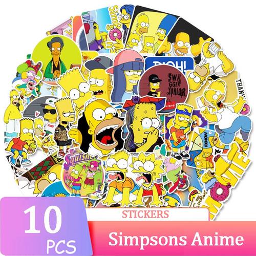 10/30/50pcs Simpsons Autocollants Skateboard Anime Autocollant Bricolage Dessin Animé Étanche Graffiti Stickers Enfants Classique Jouet Cadeau D'Anniversaire