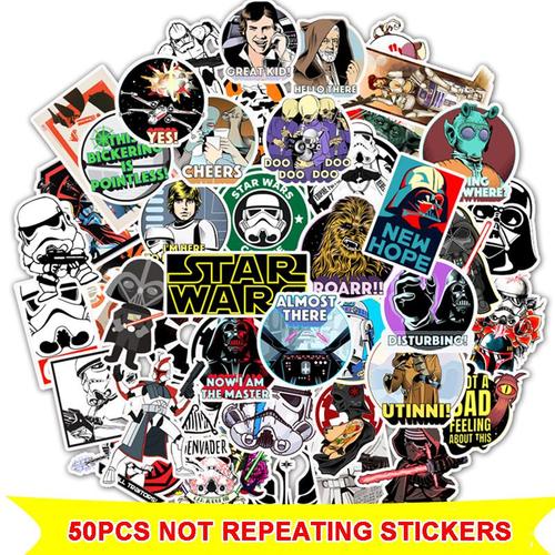 Autocollants Star Wars En Pvc, 50 Pièces, Stickers De Dessin Animé, Skateboard, Réfrigérateur, Guitare, Stickers Graffiti Imperméables, Jouets Pour Enfants, Cadeaux De Noël