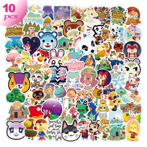 Autocollants Animal Crossing 10/30/50/100 Pièces, Autocollant De Jeu Étanche De Dessin Animé, Autocollant De Graffiti De Casque Pour Ordinateur Portable, Jouet Pour Enfant, Cadeau D'Anniversaire